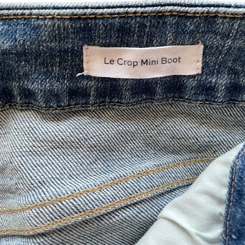 FRAME Le Crop Mini Bootcut Jeans w/ Raw Hem - Cairo Wash – Size 28 - Picture 5 of 10
